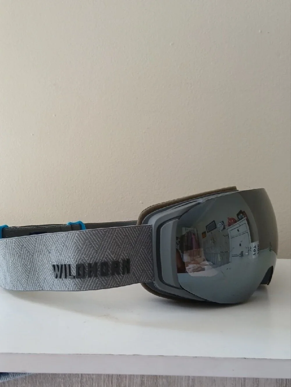 Men's Gray Mirrored Ski Goggles Face Mask